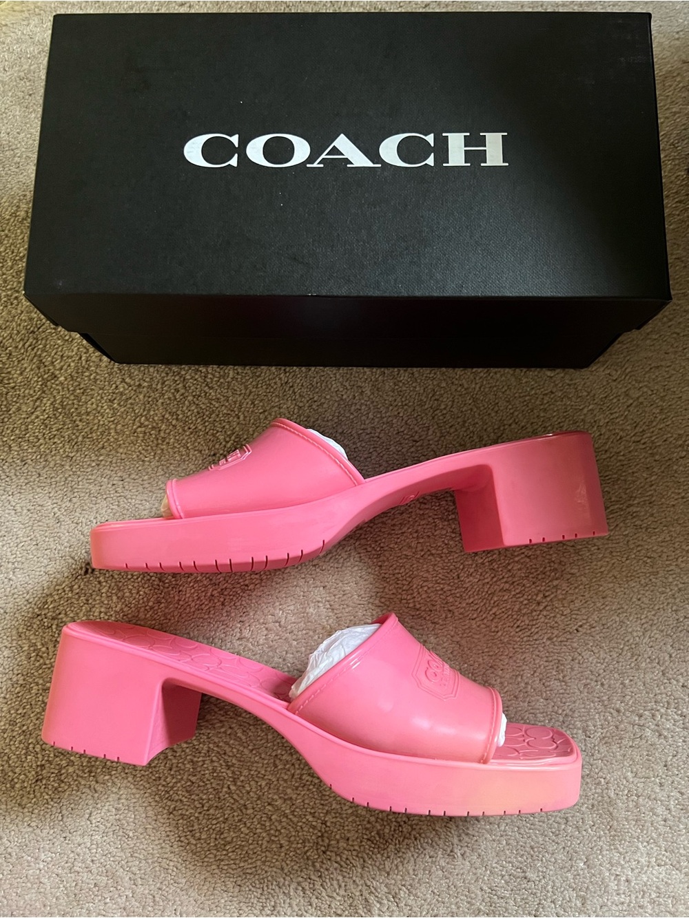 Coach Scarlett rubber sandals NWB in Petunia Pink